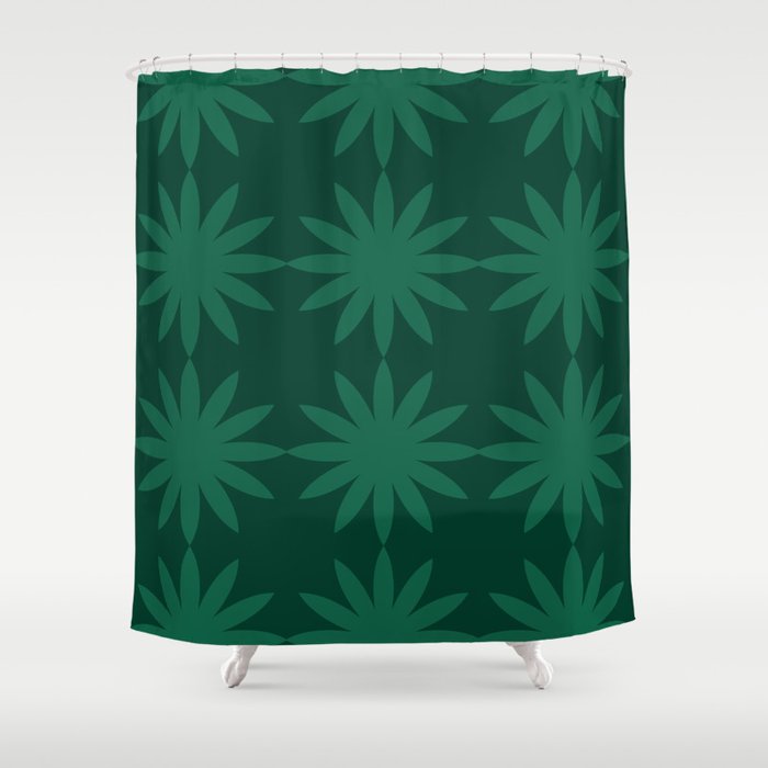 Emerald star flower Shower Curtain Gallery Image 1