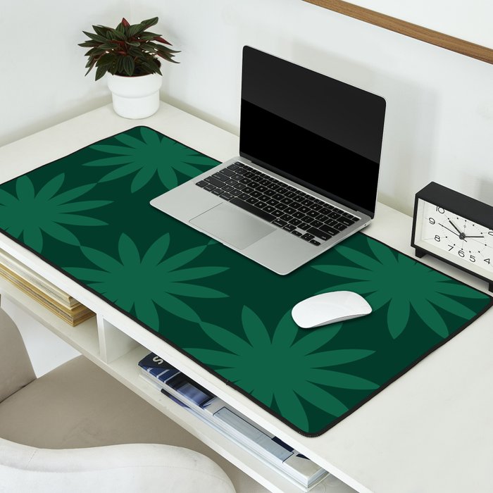 Emerald star flower Desk Mat Gallery Image 2