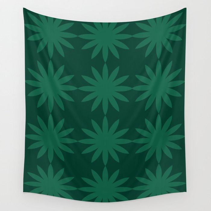 Emerald star flower Wall Tapestry Gallery Image 4