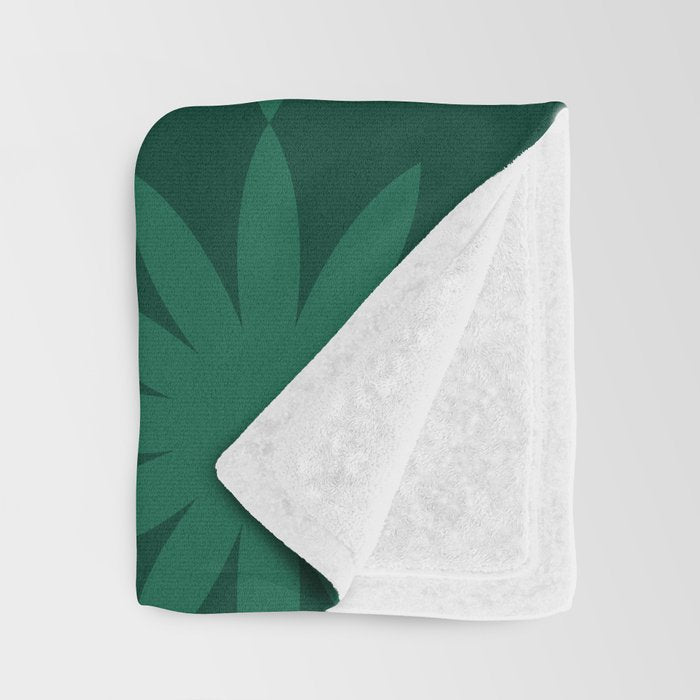 Emerald star flower Throw Blanket Gallery Image 3