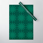 Emerald star flower Wrapping Paper Gallery Image 1