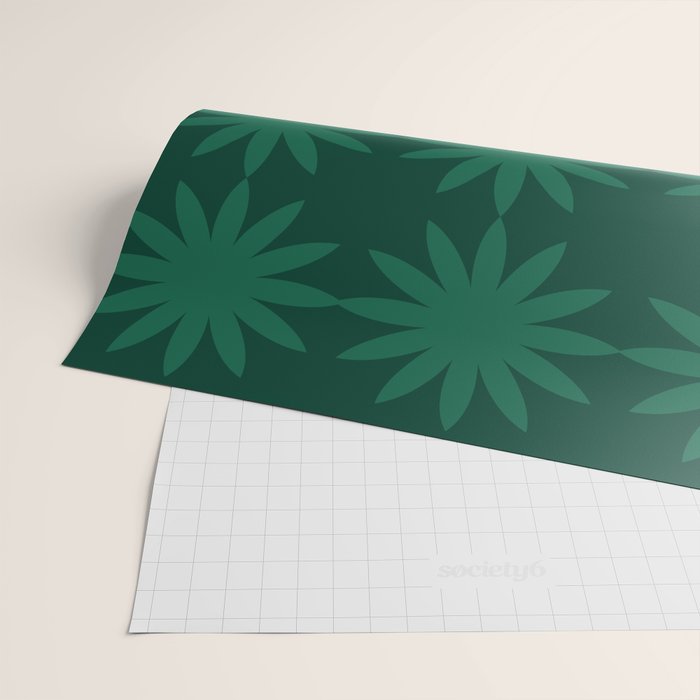 Emerald star flower Wrapping Paper Gallery Image 2