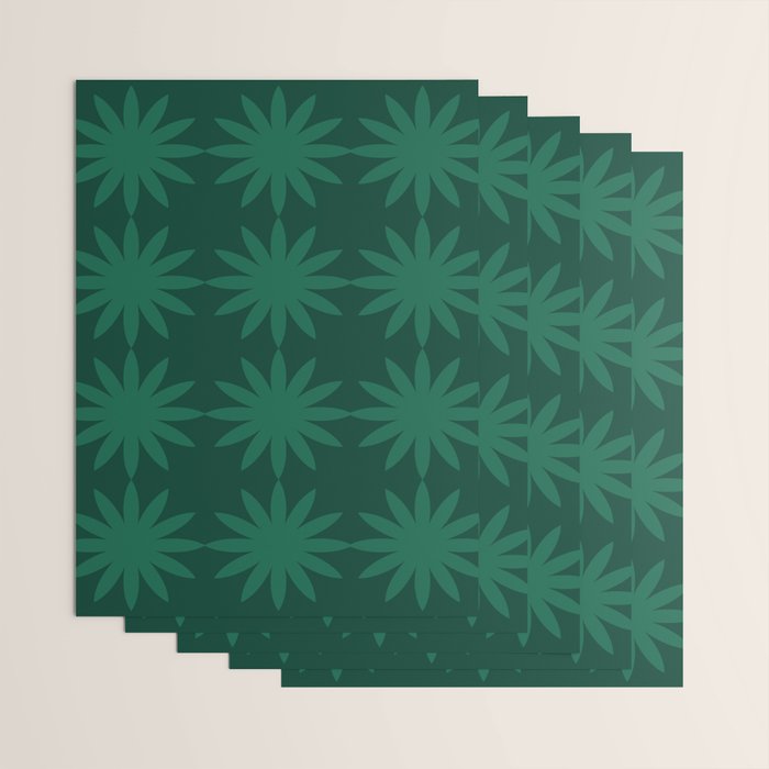 Emerald star flower Wrapping Paper Gallery Image 3