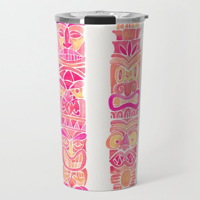 Tiki Totems - Pink Palette Travel Mug Gallery Image 1