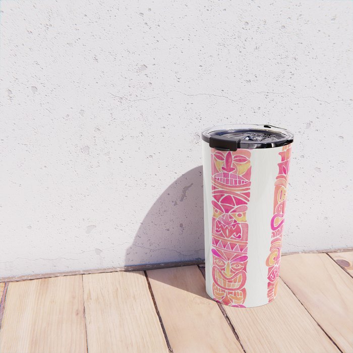 Tiki Totems - Pink Palette Travel Mug Gallery Image 4
