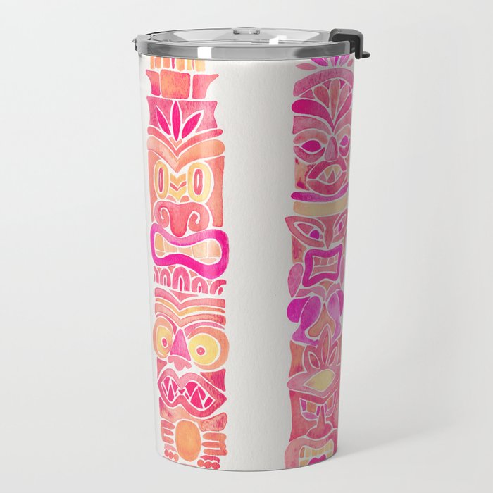 Tiki Totems - Pink Palette Travel Mug Gallery Image 2
