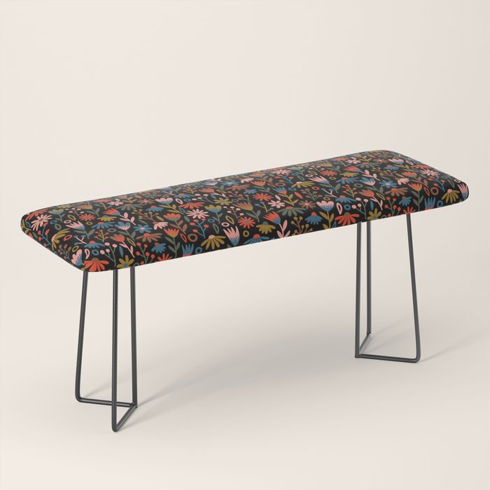 Exotic Midnight Floral Garden Bench Gallery Image 1
