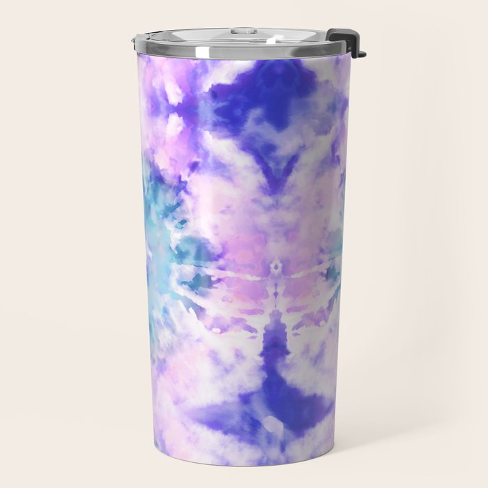 Tie Dye - Lavender and Turquoise  Travel Mug Gallery Image 2