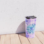 Tie Dye - Lavender and Turquoise  Travel Mug Gallery Image 4
