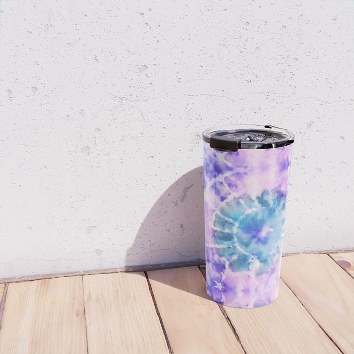 Tie Dye - Lavender and Turquoise  Travel Mug Gallery Image 4