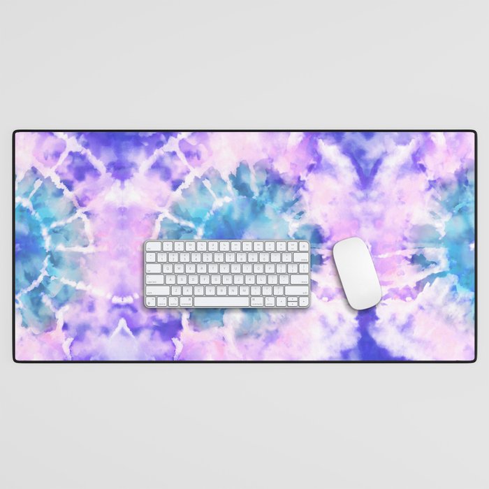 Tie Dye - Lavender and Turquoise  Desk Mat Gallery Image 1