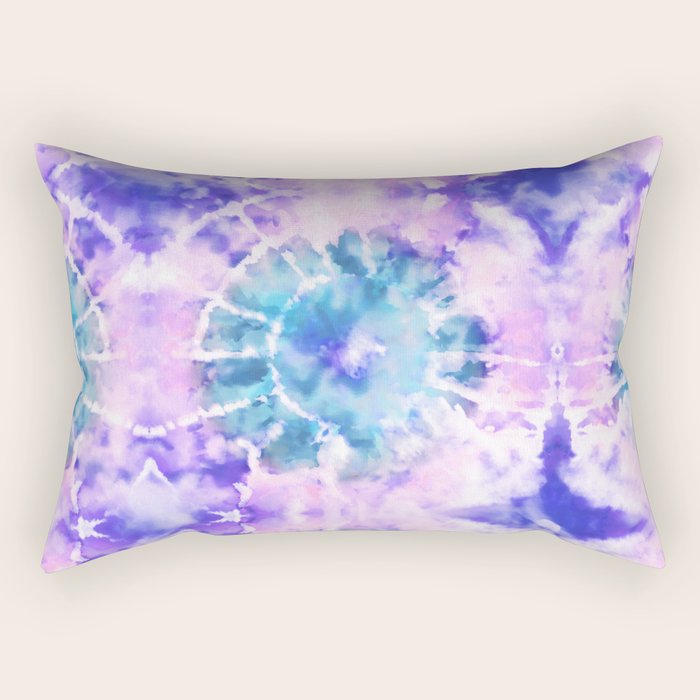 Tie Dye - Lavender and Turquoise  Rectangular Pillow Gallery Image 2