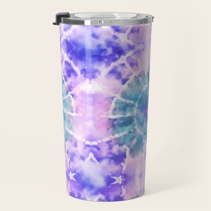 Tie Dye - Lavender and Turquoise  Travel Mug Gallery Image 3