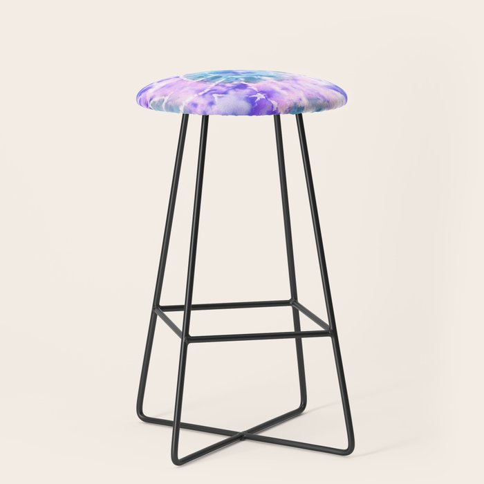 Tie Dye - Lavender and Turquoise  Stool Gallery Image 1
