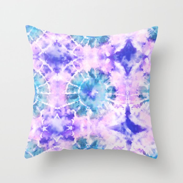 Tie Dye - Lavender and Turquoise  Throw Pillow Gallery Image 6