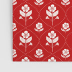 Hand-Drawn Nostalgic Floral Design in Bold Red Poster Gallery Image 3