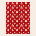 Hand-Drawn Nostalgic Floral Design in Bold Red Poster Gallery Image 4
