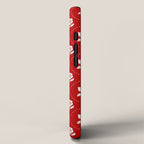 Hand-Drawn Nostalgic Floral Design in Bold Red iPhone Case Gallery Image 2