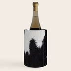Black Cowhide, Cow Skin Print Pattern, Modern Cowhide Faux Leather Wine Chiller Gallery Image 1