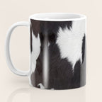 Black Cowhide, Cow Skin Print Pattern, Modern Cowhide Faux Leather Coffee Mug Gallery Image 3