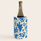 Abstract organic blue leaf art pattern Wine Chiller Gallery Image 2