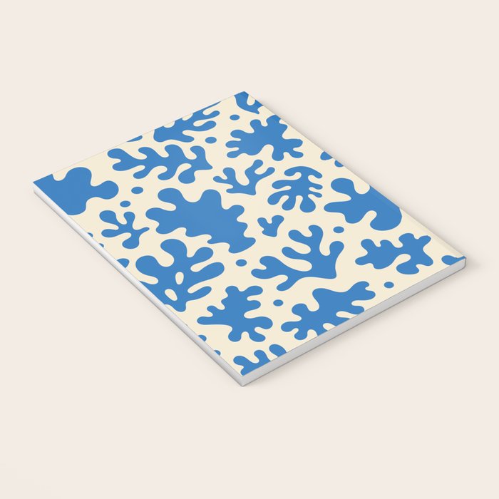 Abstract organic blue leaf art pattern Notebook Gallery Image 3