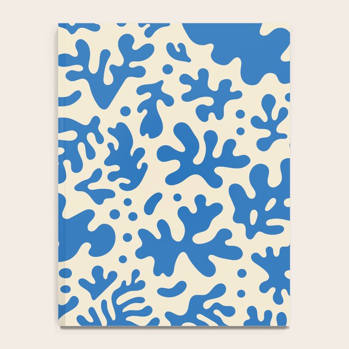 Abstract organic blue leaf art pattern Notebook Gallery Image 4