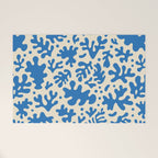 Abstract organic blue leaf art pattern Welcome Mat Gallery Image 1