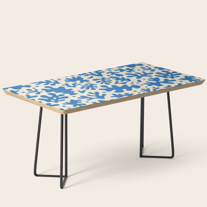 Abstract organic blue leaf art pattern Coffee Table Gallery Image 1