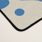 Abstract organic blue leaf art pattern Desk Mat Gallery Image 4