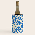 Abstract organic blue leaf art pattern Wine Chiller Gallery Image 3