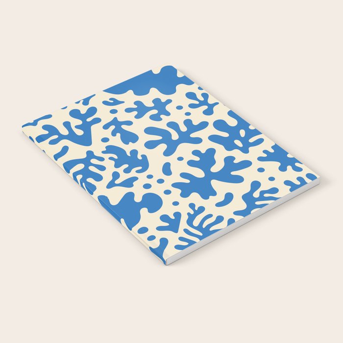 Abstract organic blue leaf art pattern Notebook Gallery Image 2