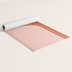 Geometric Lines in Terracotta Rose Gold 19 (Rainbow and Lines Abstraction) Yoga Mat Gallery Image 2