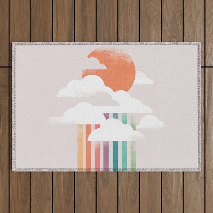 Colorful rain Outdoor Rug Gallery Image 1