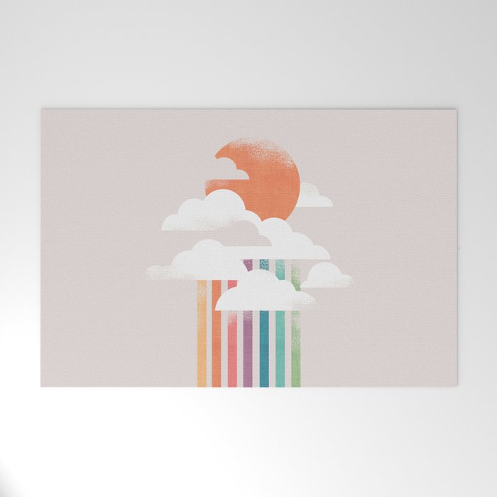 Colorful rain Welcome Mat Gallery Image 1