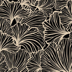 Decorative Leaf Pattern, Floral Prints, Cream and Black Coffee Mug Gallery Image 2