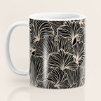Decorative Leaf Pattern, Floral Prints, Cream and Black Coffee Mug Gallery Image 3