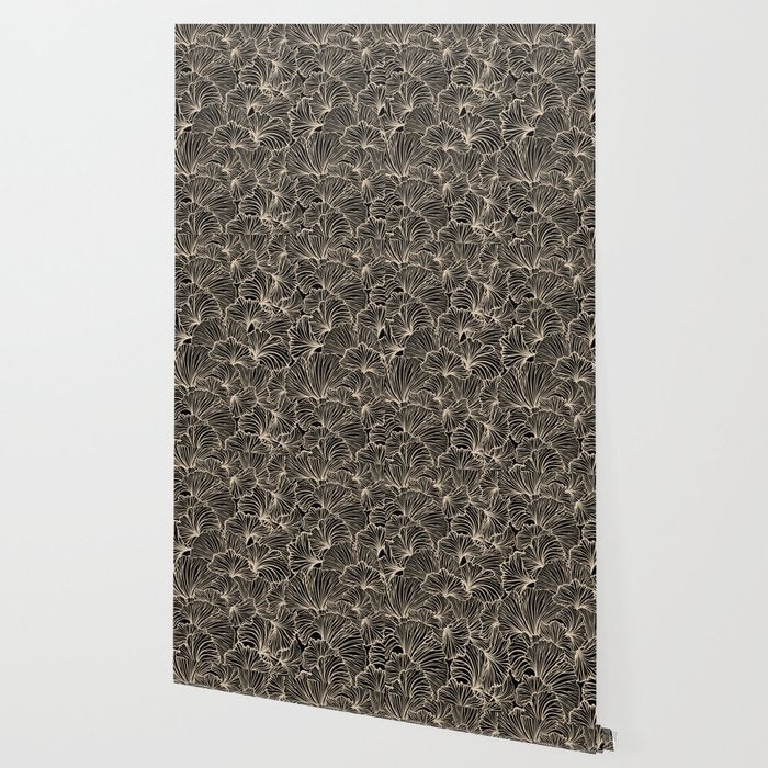 Decorative Leaf Pattern, Floral Prints, Cream and Black Wallpaper Gallery Image 2