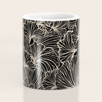 Decorative Leaf Pattern, Floral Prints, Cream and Black Coffee Mug Gallery Image 4