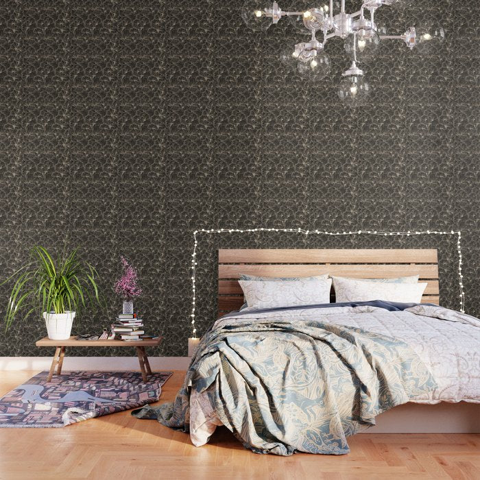 Decorative Leaf Pattern, Floral Prints, Cream and Black Wallpaper Gallery Image 3