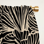 Decorative Leaf Pattern, Floral Prints, Cream and Black Window Curtain Gallery Image 2