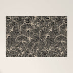 Decorative Leaf Pattern, Floral Prints, Cream and Black Welcome Mat Gallery Image 1