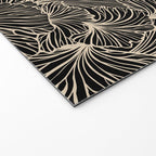 Decorative Leaf Pattern, Floral Prints, Cream and Black Welcome Mat Gallery Image 2
