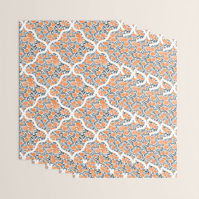 Tangerine Lattice Dreams Wrapping Paper Gallery Image 3