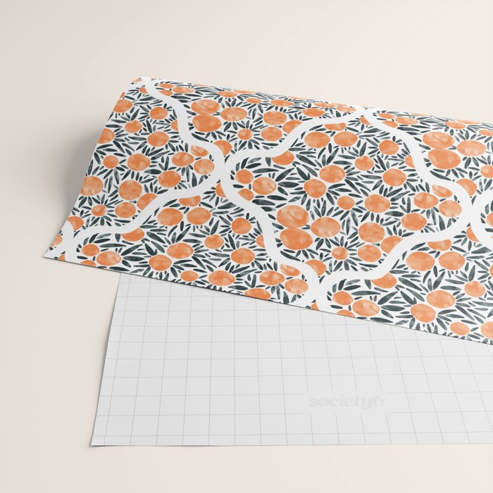 Tangerine Lattice Dreams Wrapping Paper Gallery Image 2
