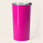 Solid neon pink  Travel Mug Gallery Image 2