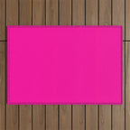 Solid neon pink  Outdoor Rug Gallery Image 1