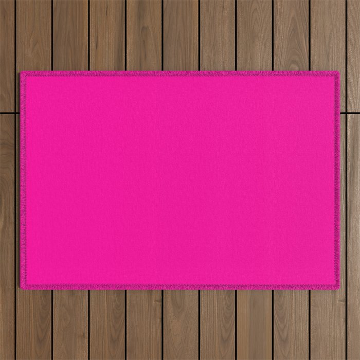 Solid neon pink  Outdoor Rug Gallery Image 1