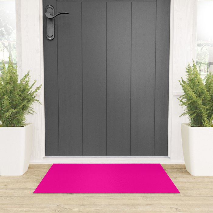 Solid neon pink  Welcome Mat Gallery Image 3