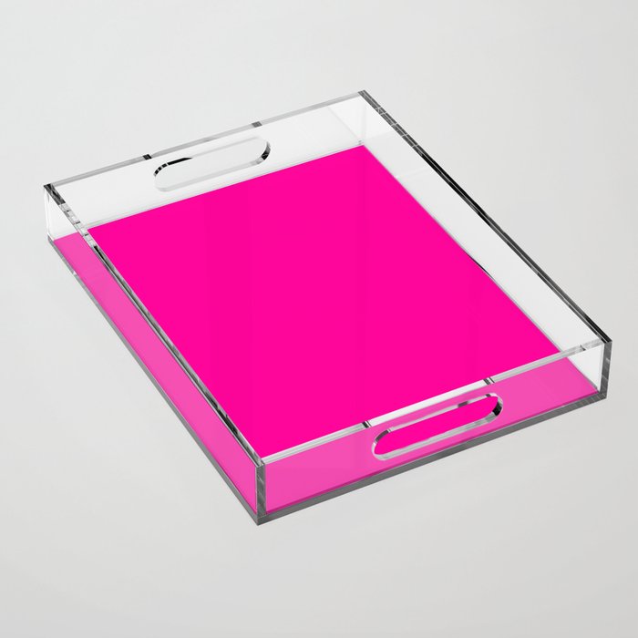 Solid neon pink  Acrylic Tray Gallery Image 1